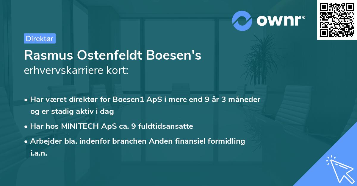 Rasmus Ostenfeldt Boesen's erhvervskarriere kort