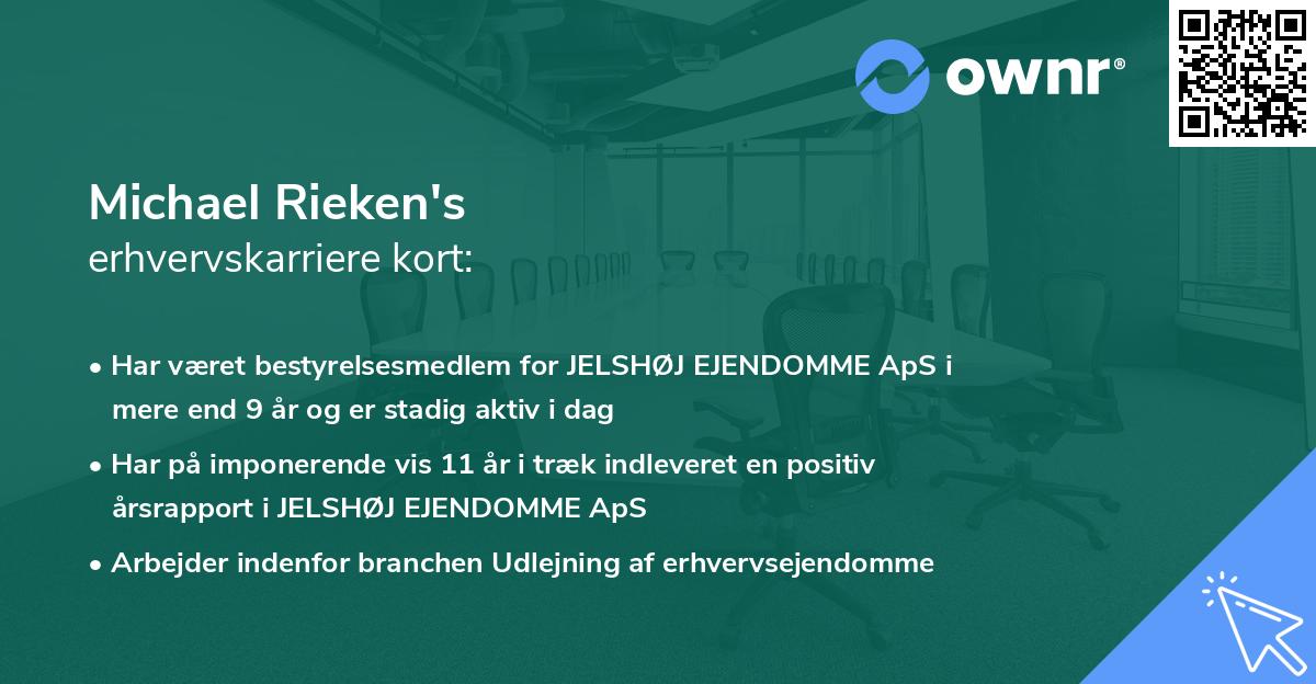 Michael Rieken's erhvervskarriere kort