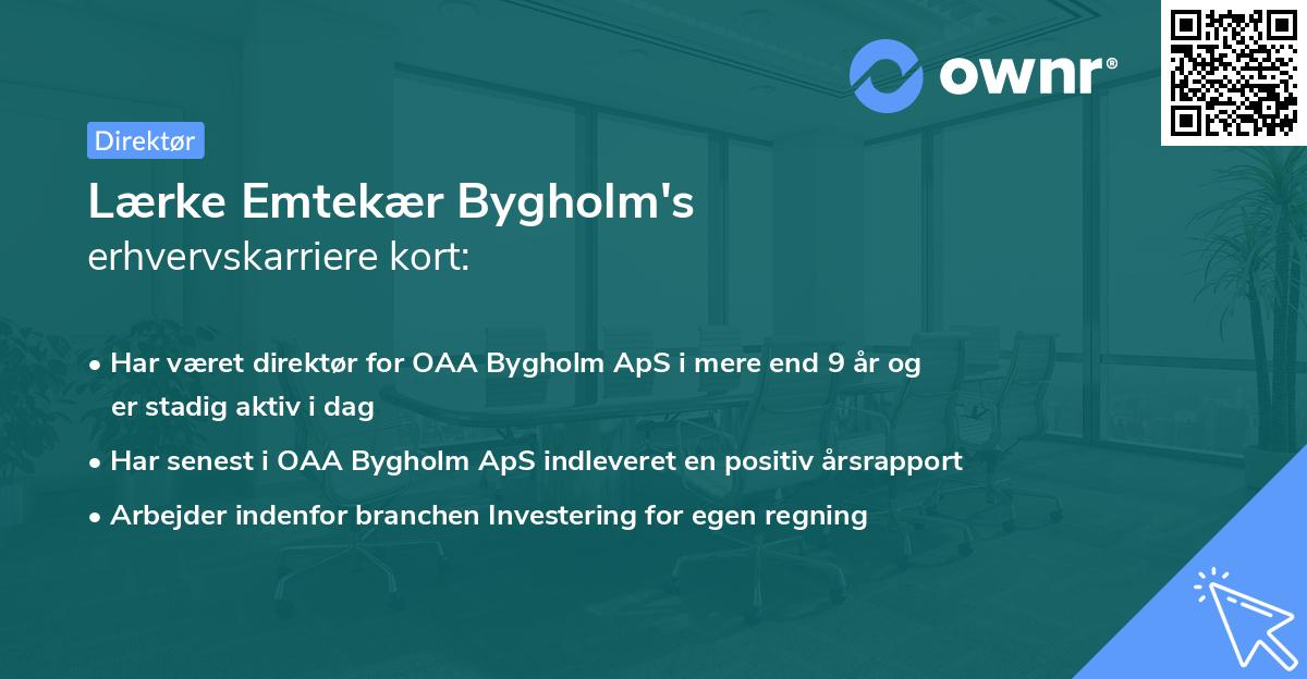 Lærke Emtekær Bygholm's erhvervskarriere kort
