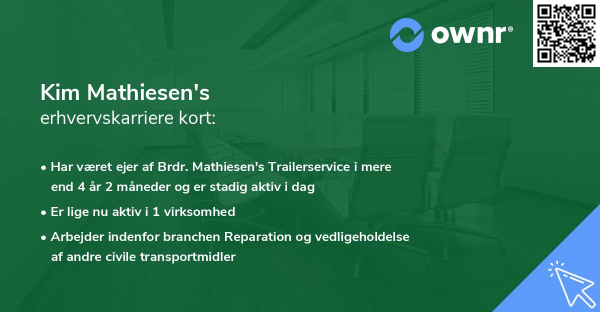 Kim Mathiesen's erhvervskarriere kort