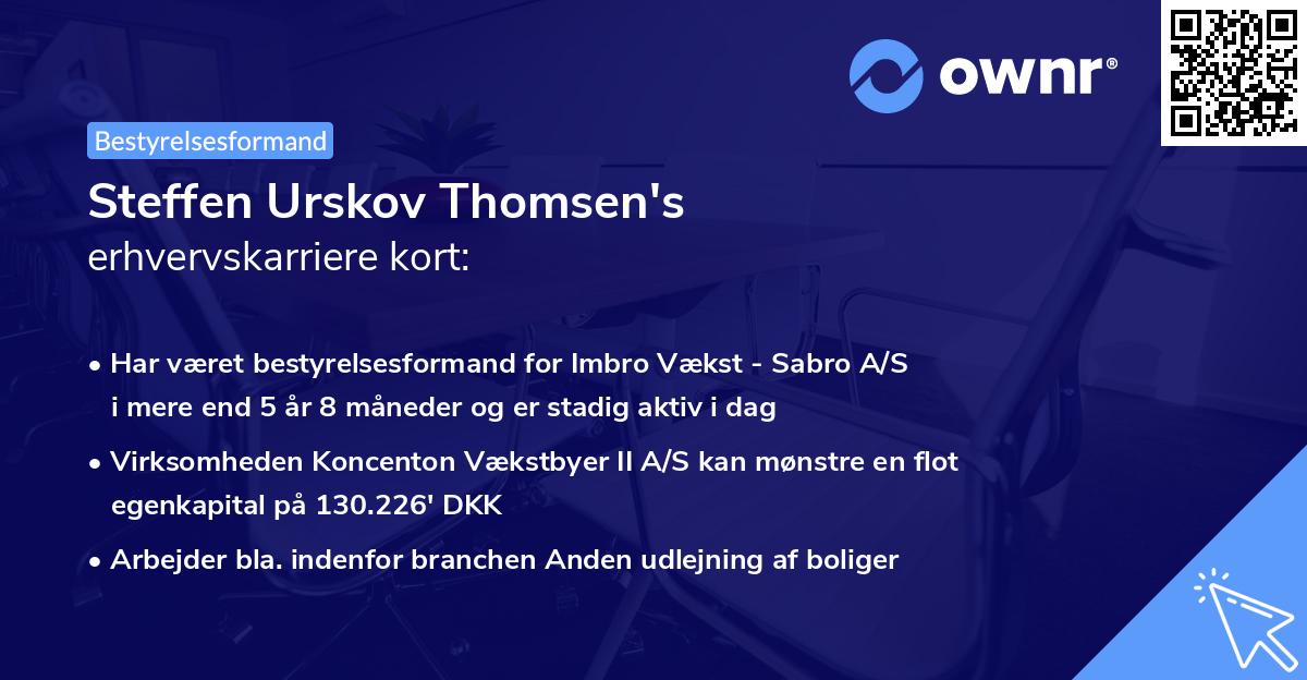 Steffen Urskov Thomsen's erhvervskarriere kort