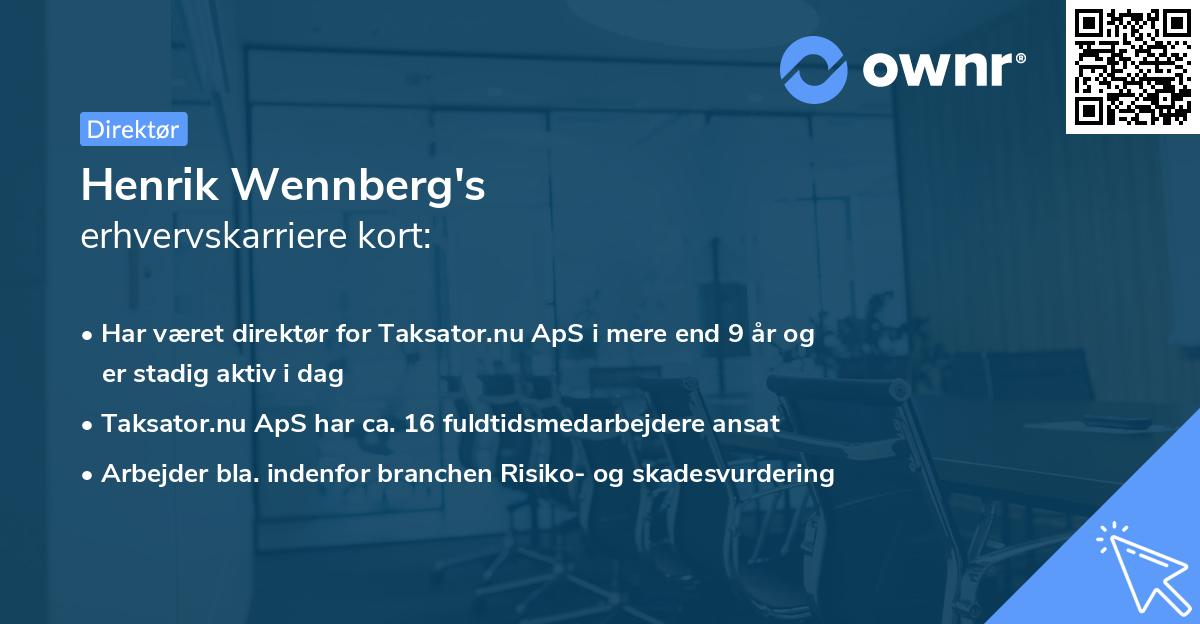 Henrik Wennberg's erhvervskarriere kort