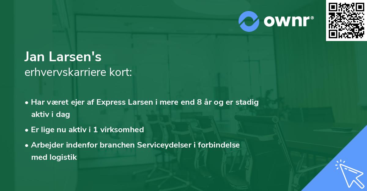 Jan Larsen's erhvervskarriere kort
