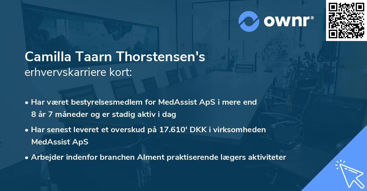 Camilla Taarn Thorstensen's erhvervskarriere kort