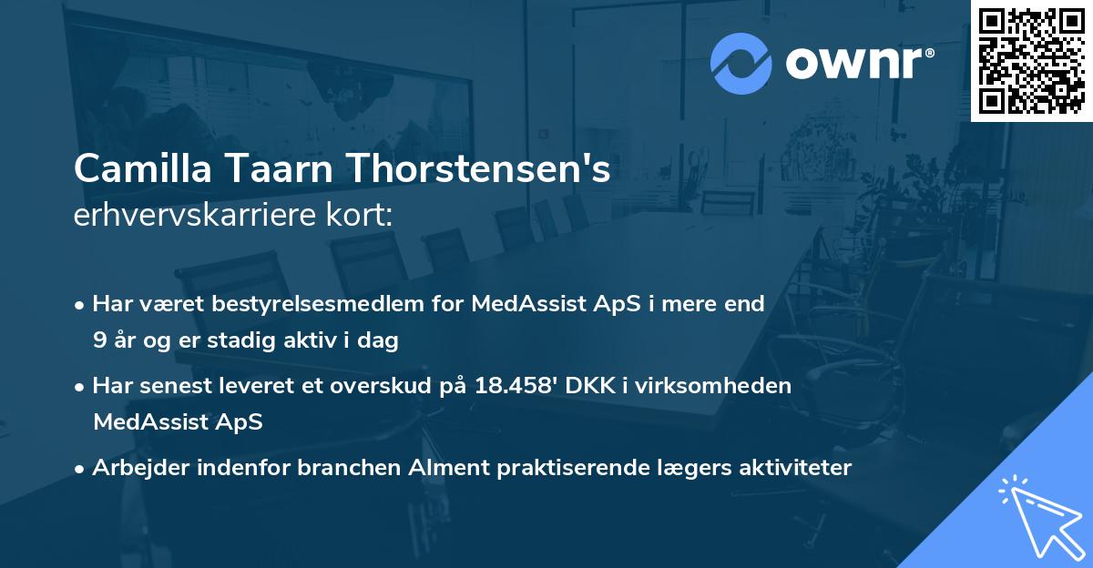 Camilla Taarn Thorstensen's erhvervskarriere kort