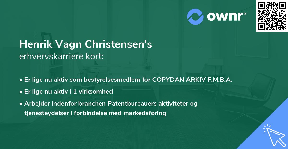 Henrik Vagn Christensen's erhvervskarriere kort