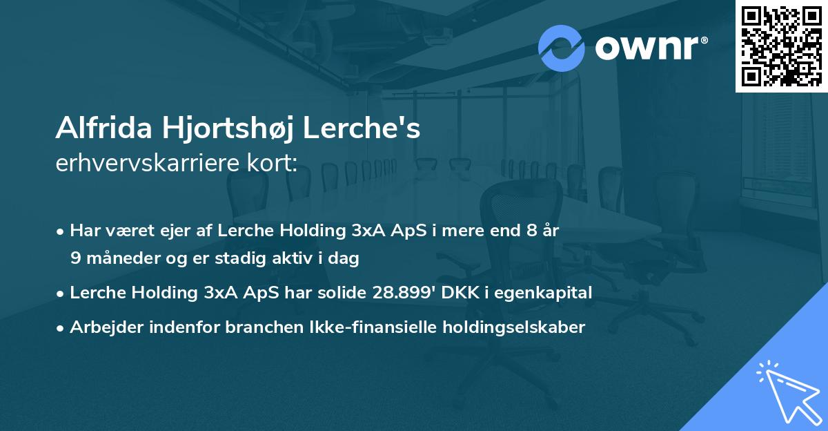 Alfrida Hjortshøj Lerche's erhvervskarriere kort