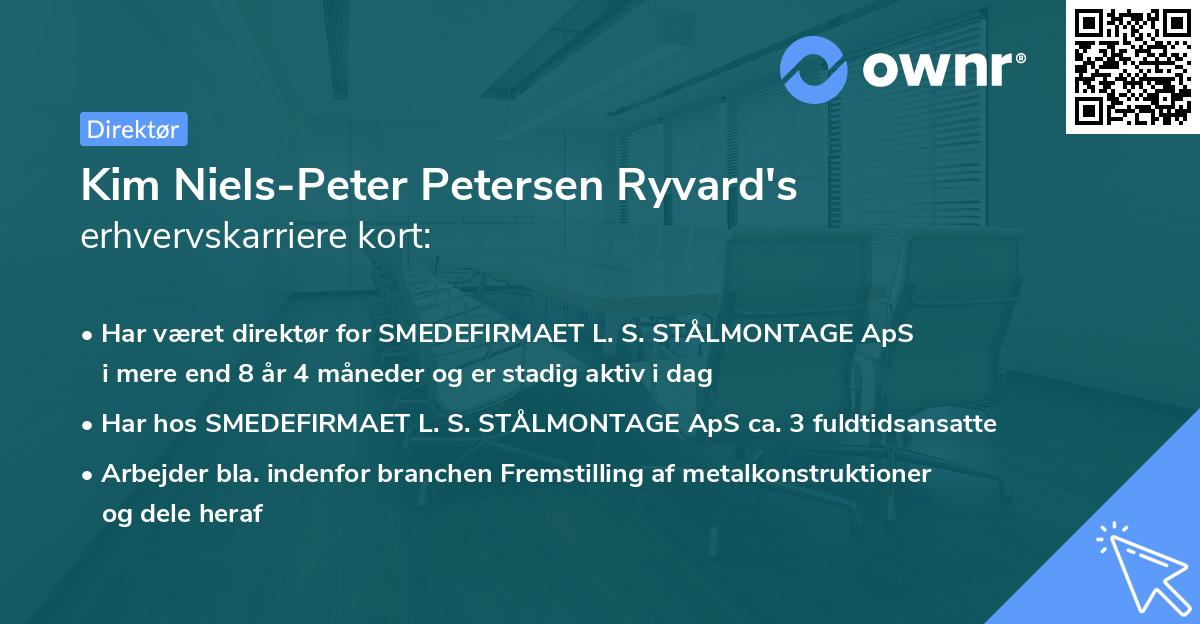 Kim Niels-Peter Petersen Ryvard's erhvervskarriere kort