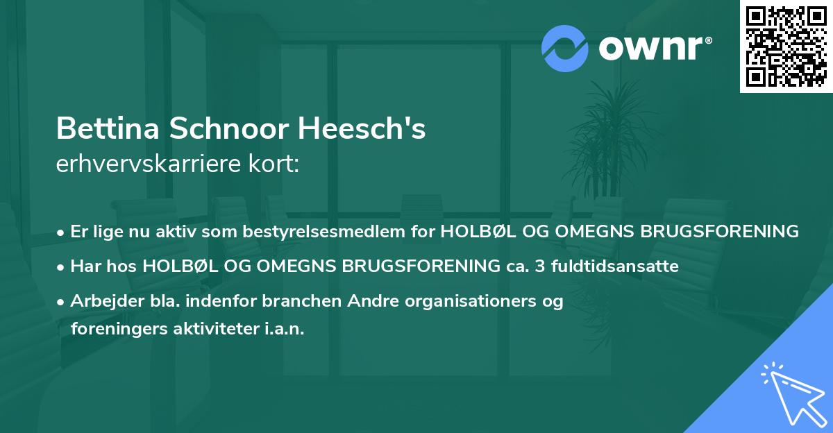 Bettina Schnoor Heesch's erhvervskarriere kort