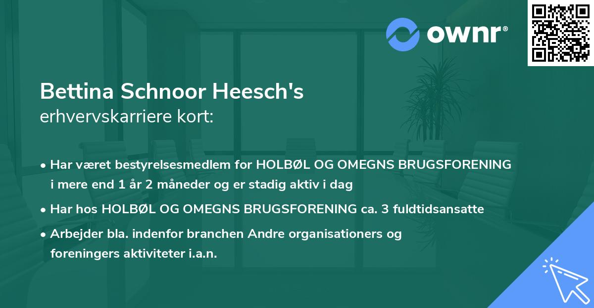 Bettina Schnoor Heesch's erhvervskarriere kort