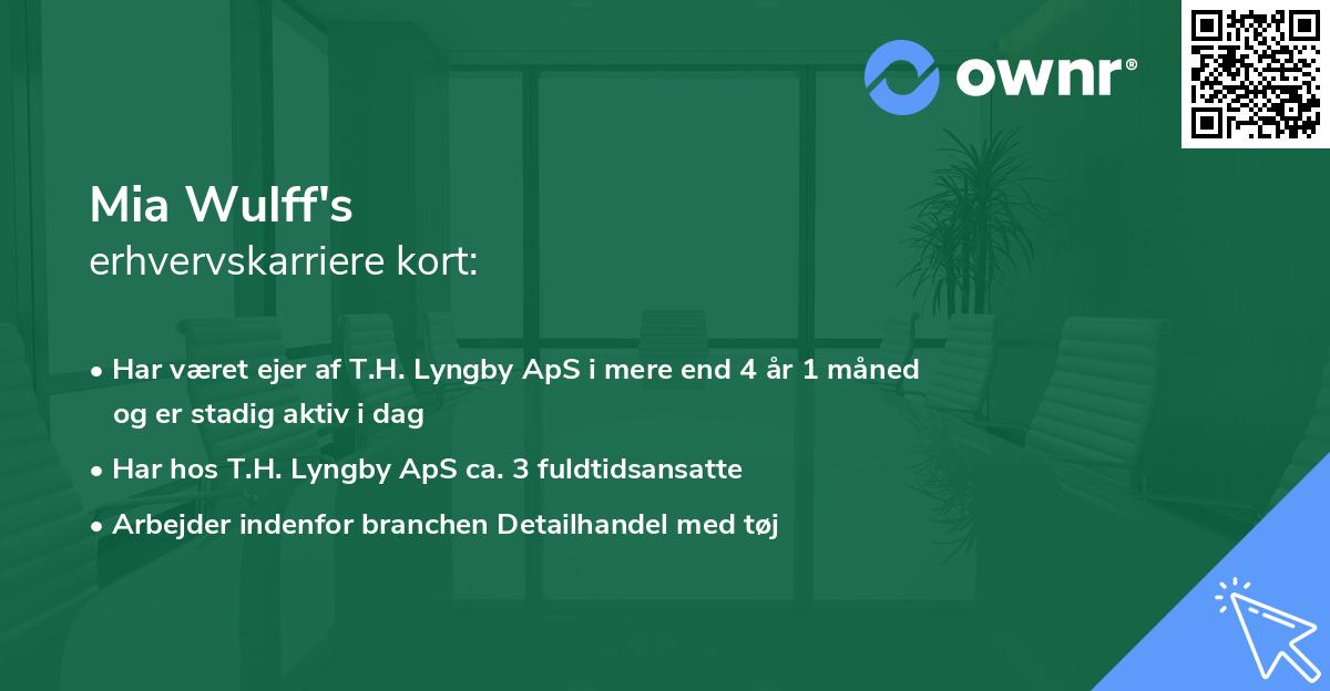 Mia Wulff's erhvervskarriere kort