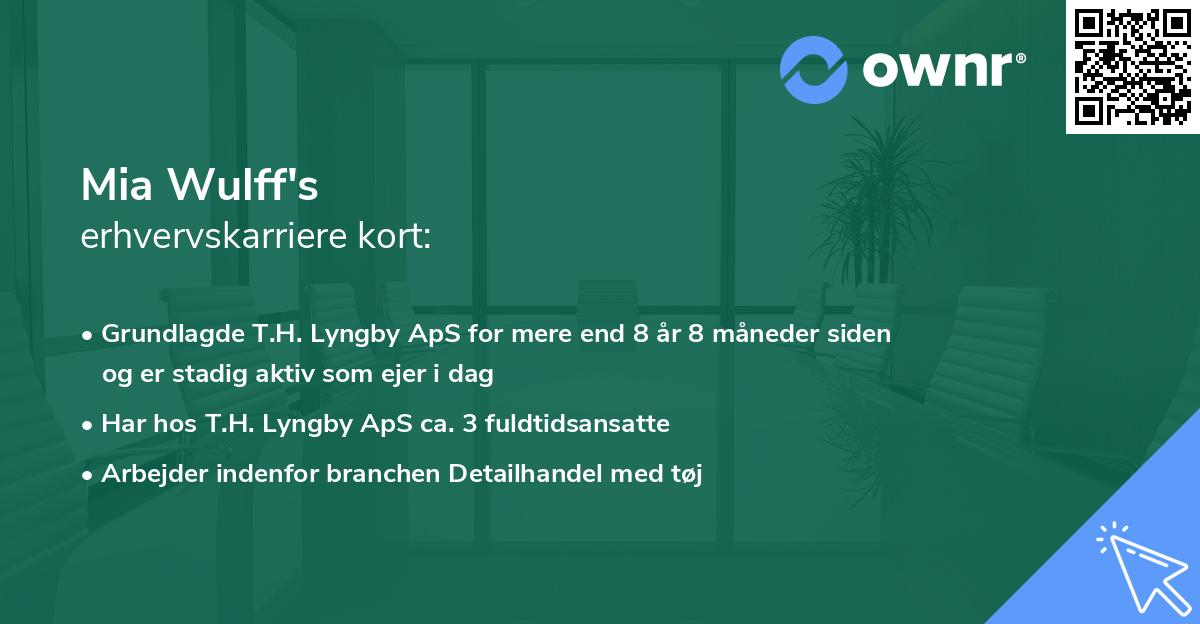 Mia Wulff's erhvervskarriere kort