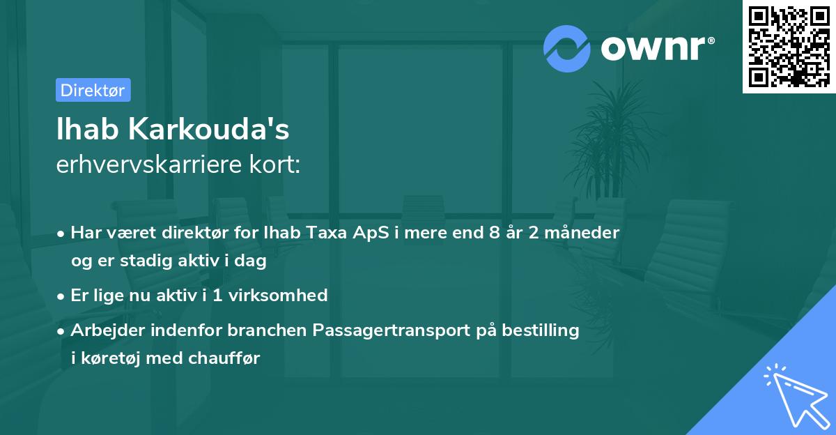 Ihab Karkouda's erhvervskarriere kort