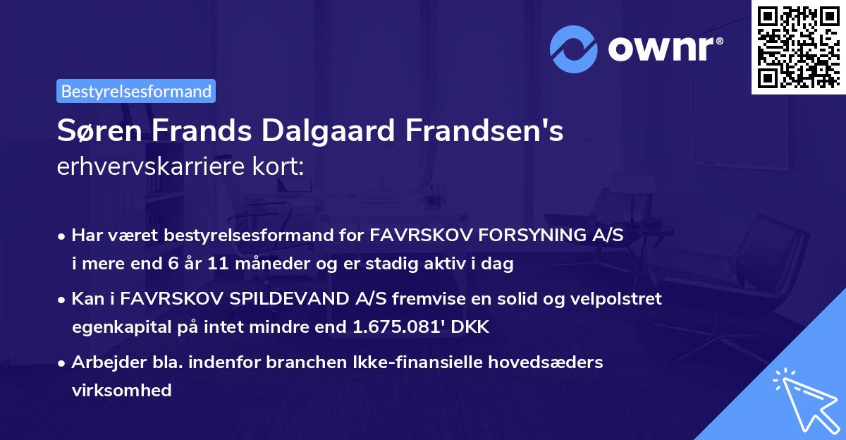 Søren Frands Dalgaard Frandsen's erhvervskarriere kort