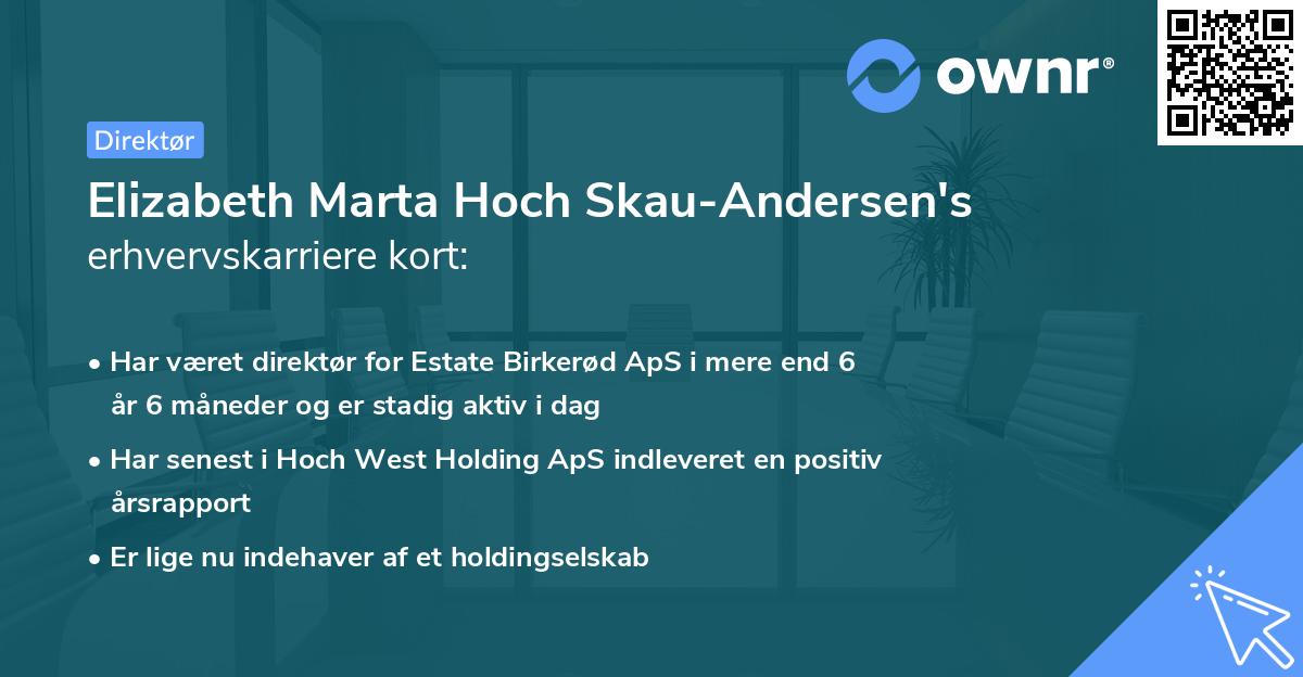 Elizabeth Marta Hoch Skau-Andersen's erhvervskarriere kort