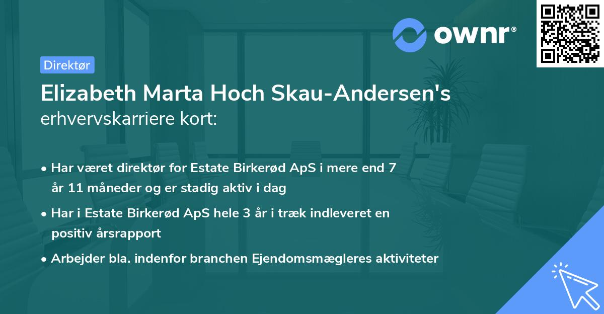 Elizabeth Marta Hoch Skau-Andersen's erhvervskarriere kort