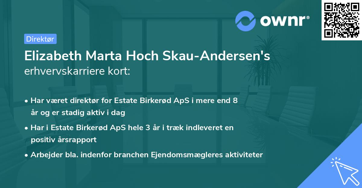 Elizabeth Marta Hoch Skau-Andersen's erhvervskarriere kort