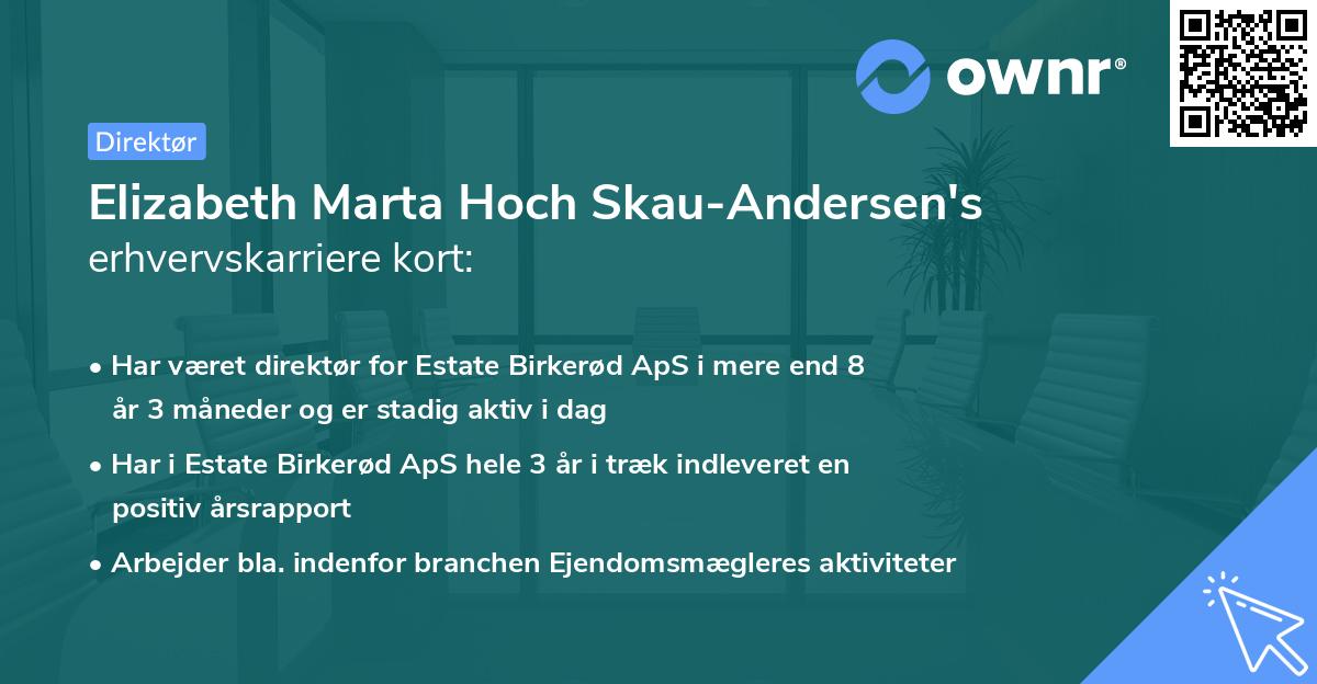 Elizabeth Marta Hoch Skau-Andersen's erhvervskarriere kort