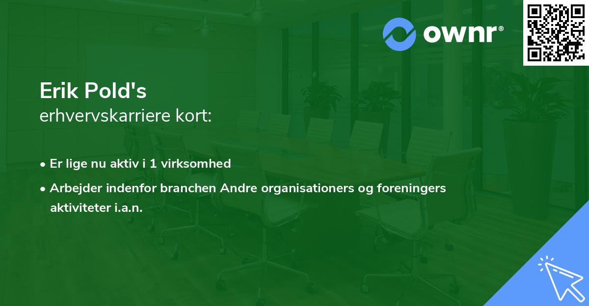 Erik Pold's erhvervskarriere kort