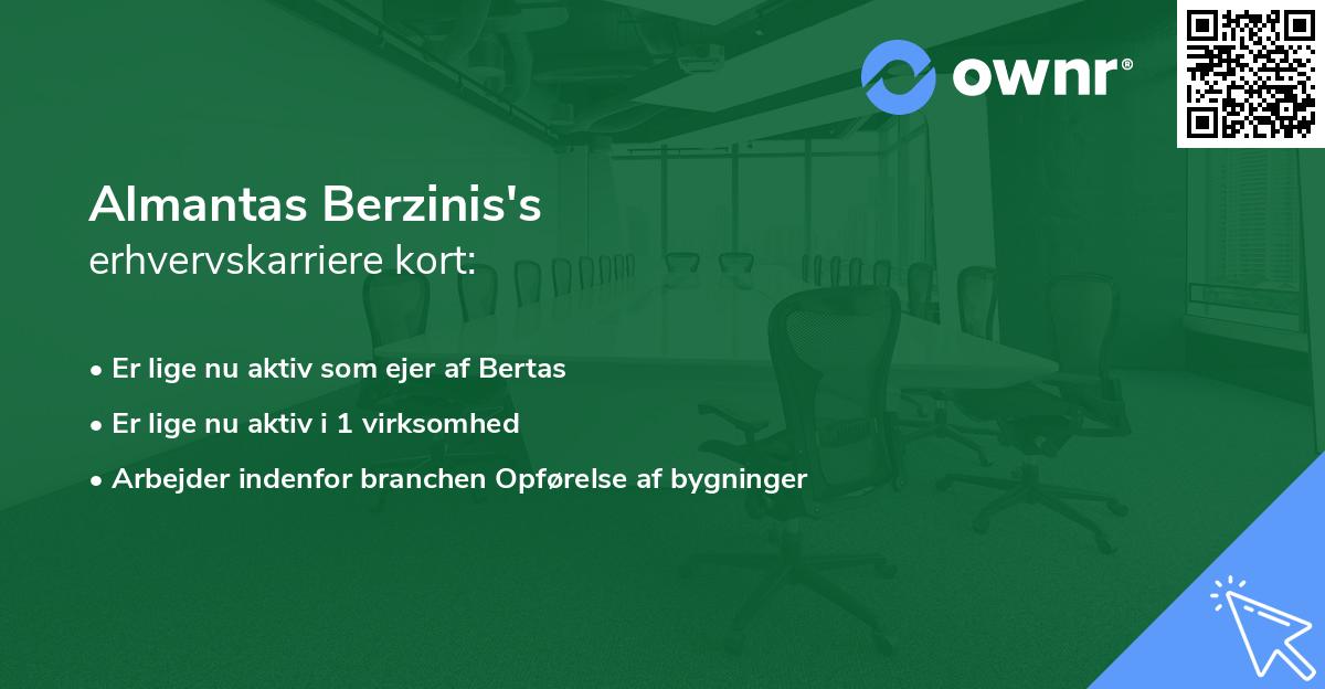 Almantas Berzinis's erhvervskarriere kort