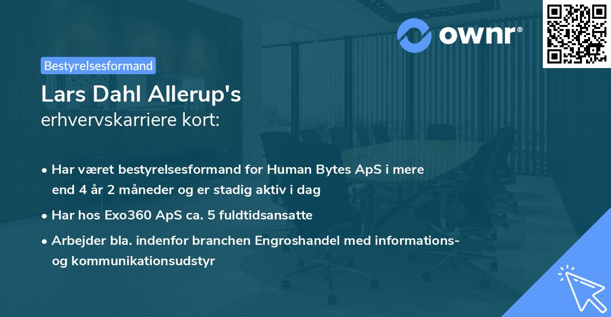 Lars Dahl Allerup's erhvervskarriere kort