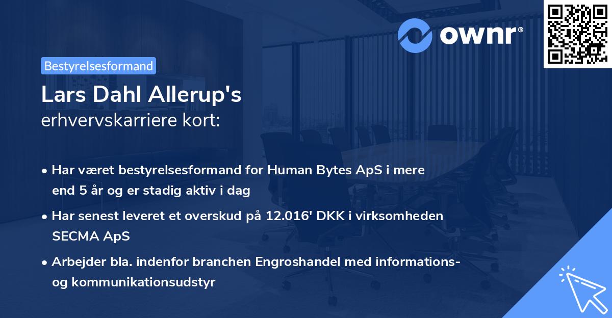 Lars Dahl Allerup's erhvervskarriere kort