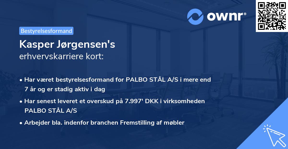 Kasper Jørgensen's erhvervskarriere kort