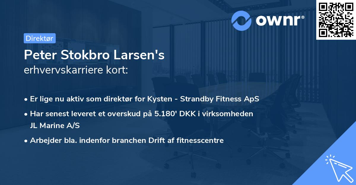 Peter Stokbro Larsen's erhvervskarriere kort