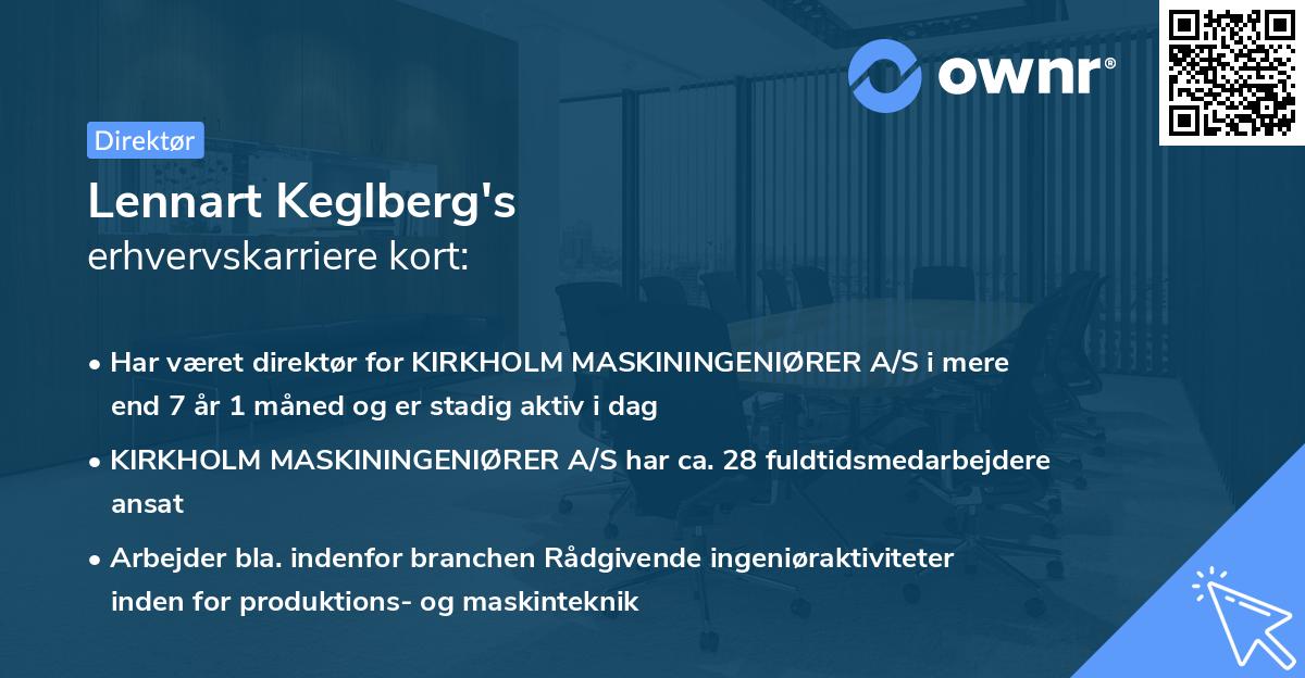 Lennart Keglberg's erhvervskarriere kort