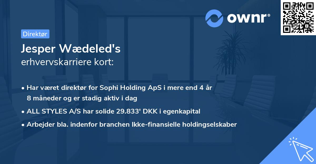 Jesper Wædeled's erhvervskarriere kort