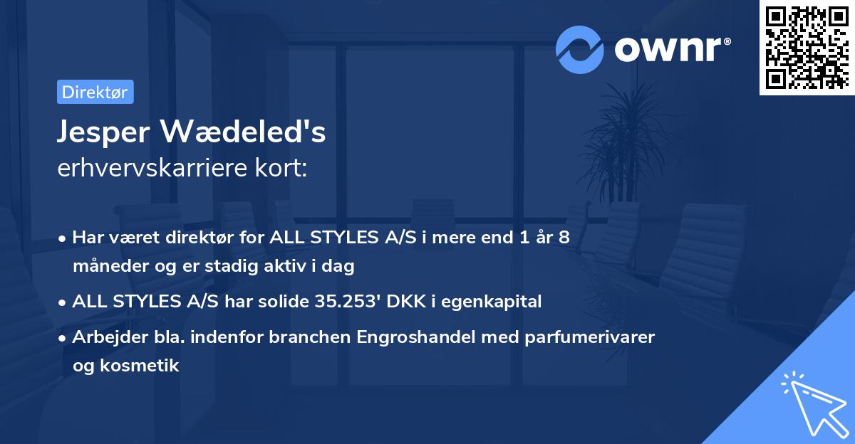 Jesper Wædeled's erhvervskarriere kort