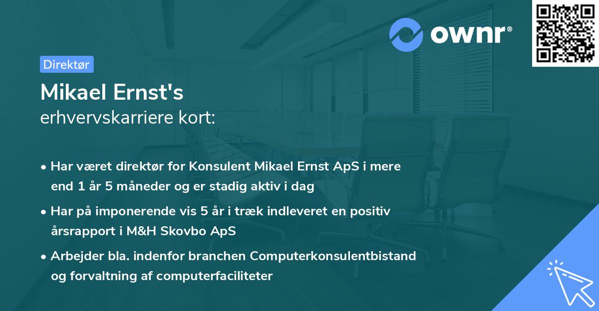Mikael Ernst's erhvervskarriere kort