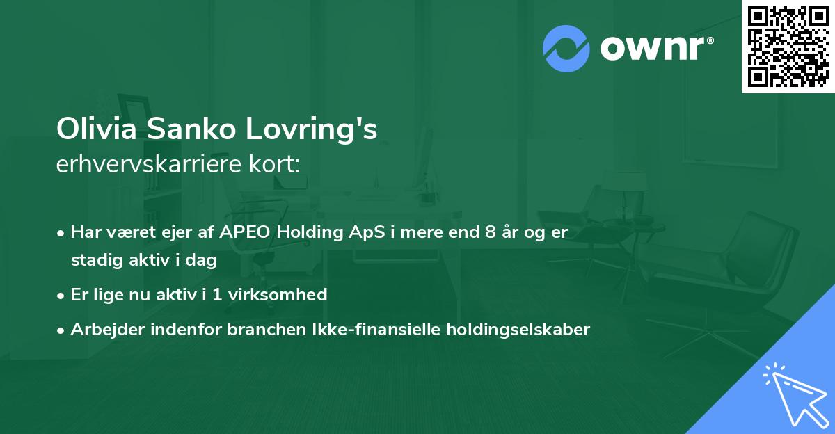 Olivia Sanko Lovring's erhvervskarriere kort