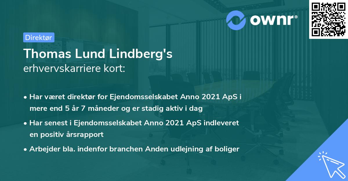 Thomas Lund Lindberg's erhvervskarriere kort