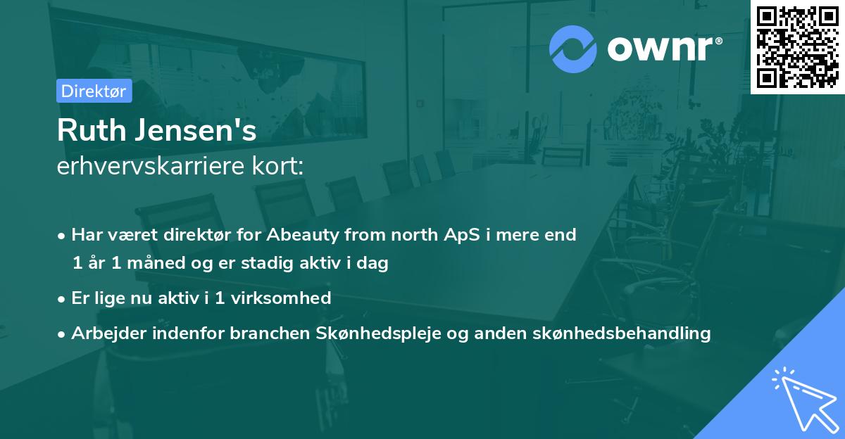 Ruth Jensen's erhvervskarriere kort