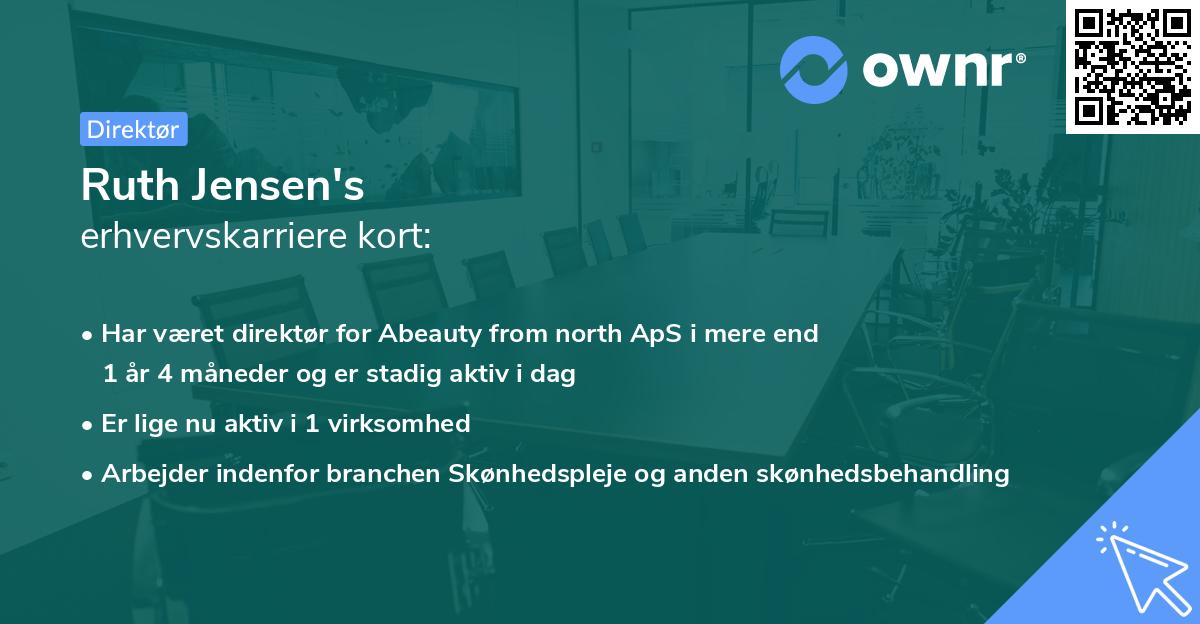 Ruth Jensen's erhvervskarriere kort