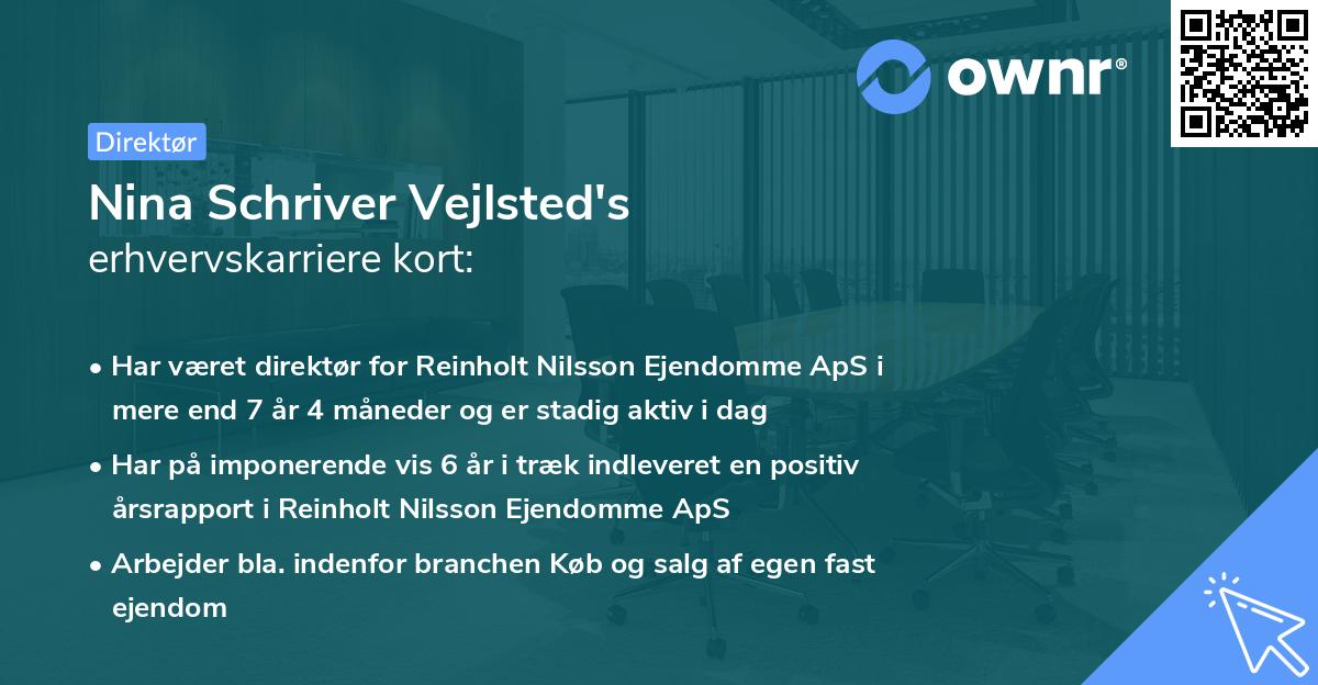 Nina Schriver Vejlsted's erhvervskarriere kort