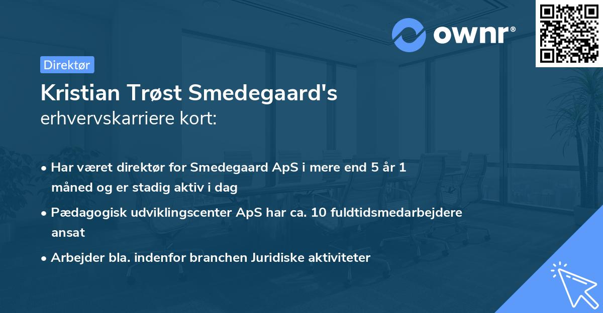 Kristian Trøst Smedegaard's erhvervskarriere kort
