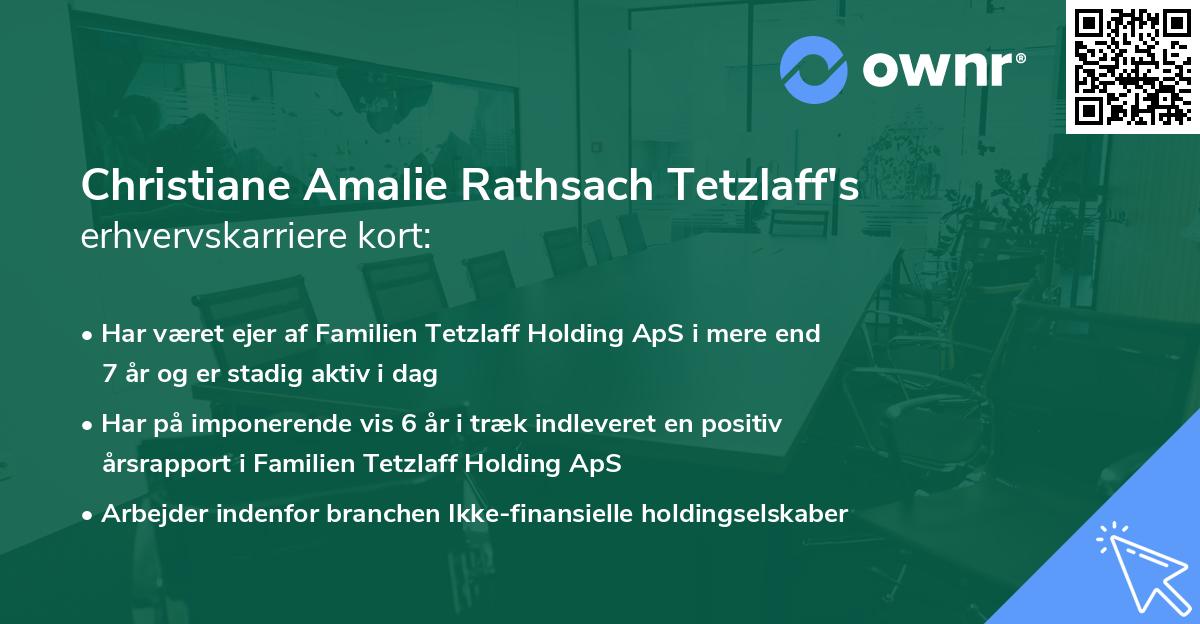 Christiane Amalie Rathsach Tetzlaff's erhvervskarriere kort