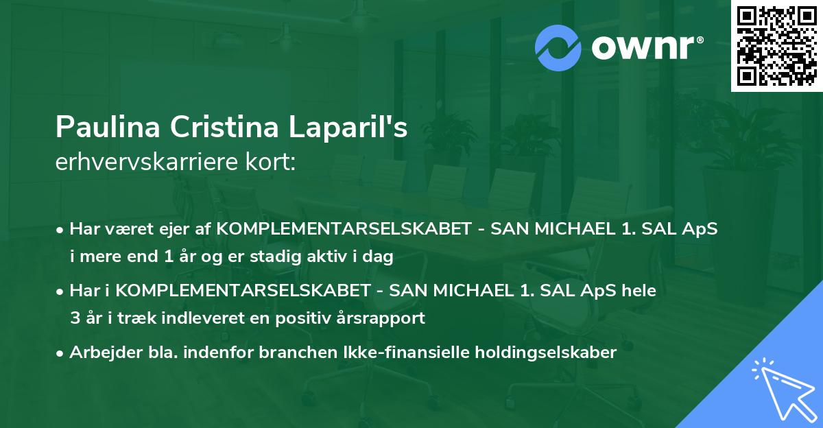 Paulina Cristina Laparil's erhvervskarriere kort