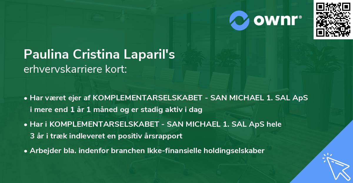 Paulina Cristina Laparil's erhvervskarriere kort