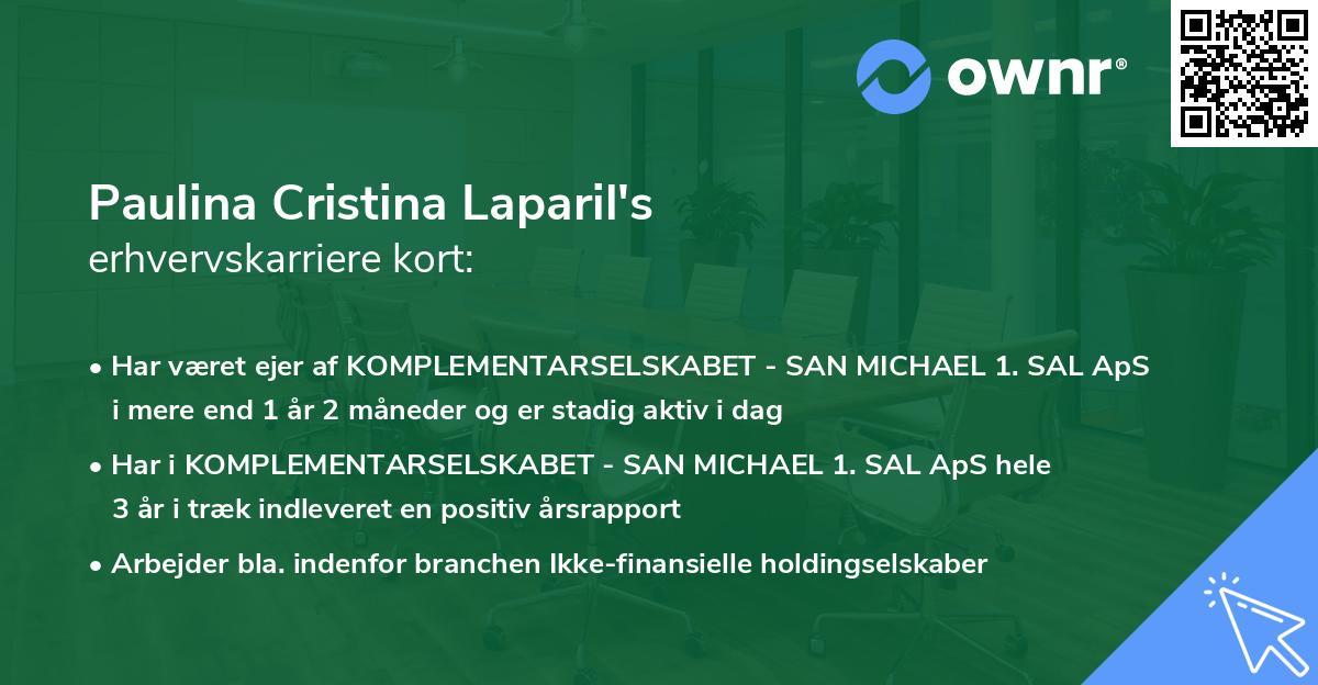 Paulina Cristina Laparil's erhvervskarriere kort