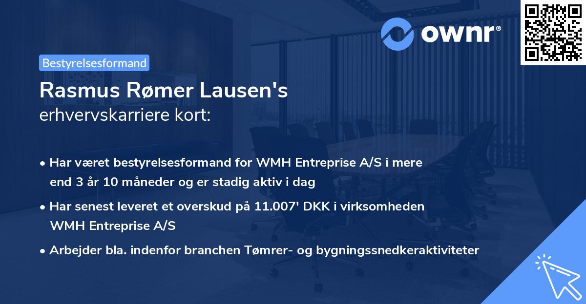 Rasmus Rømer Lausen's erhvervskarriere kort