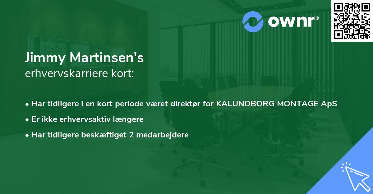 Jimmy Martinsen's erhvervskarriere kort