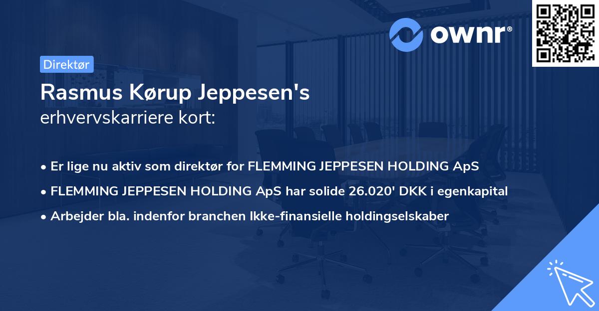 Rasmus Kørup Jeppesen's erhvervskarriere kort