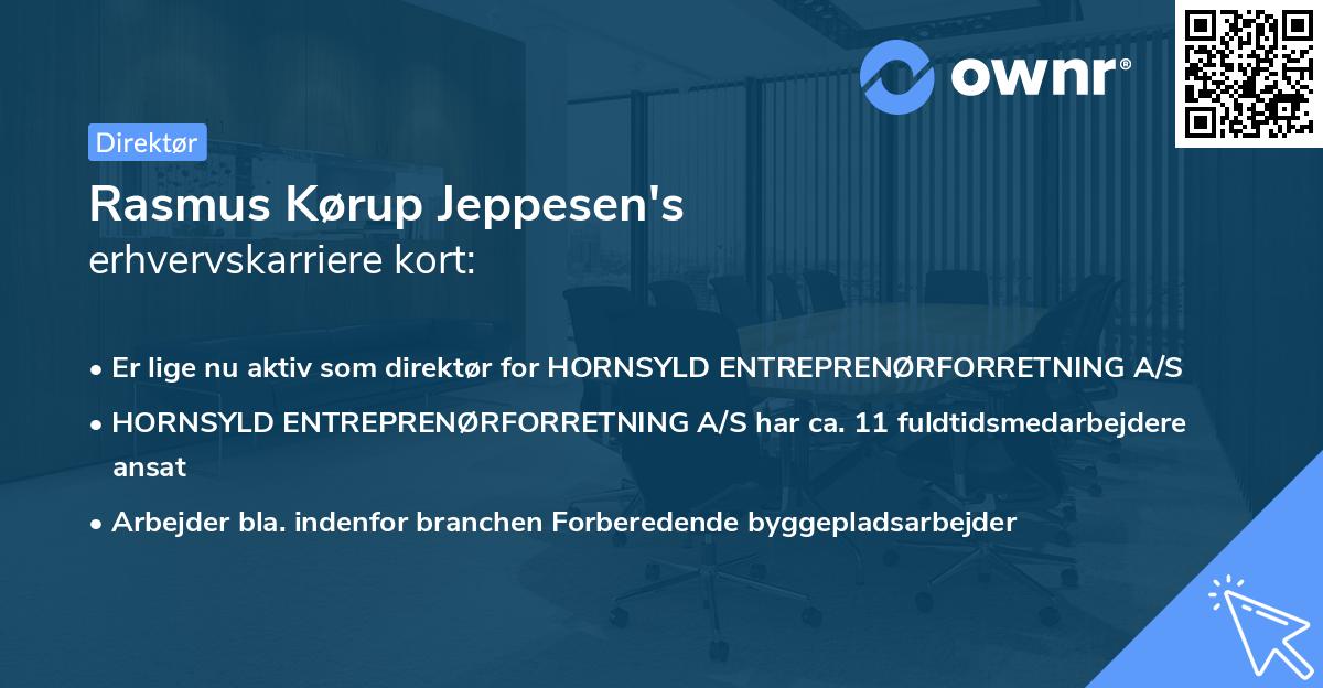 Rasmus Kørup Jeppesen's erhvervskarriere kort