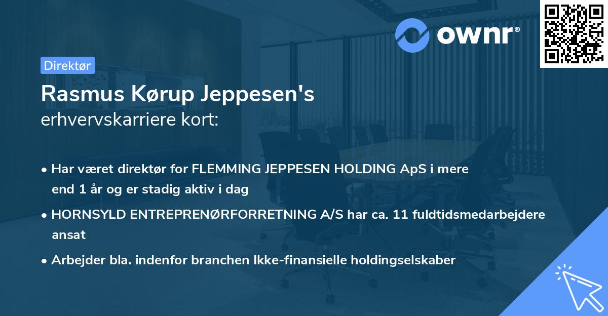 Rasmus Kørup Jeppesen's erhvervskarriere kort