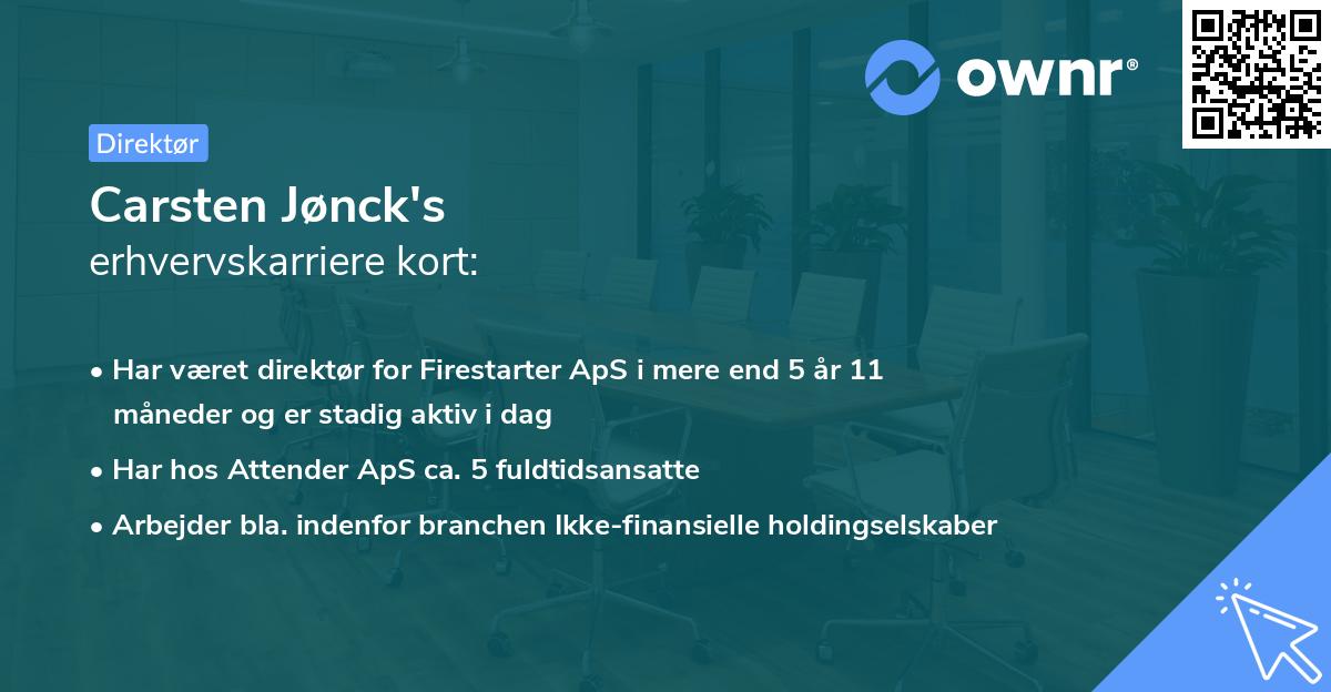Carsten Jønck's erhvervskarriere kort