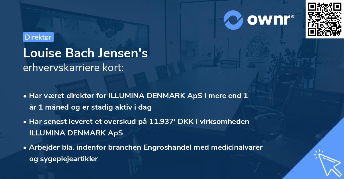 Louise Bach Jensen's erhvervskarriere kort