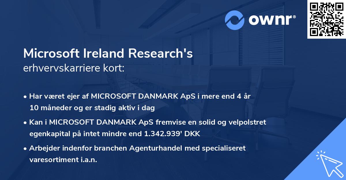 Microsoft Ireland Research's erhvervskarriere kort